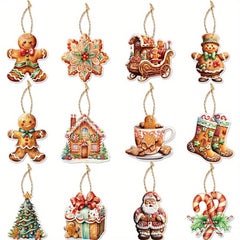 Gingerbread Man Christmas Decoration Pendant Set