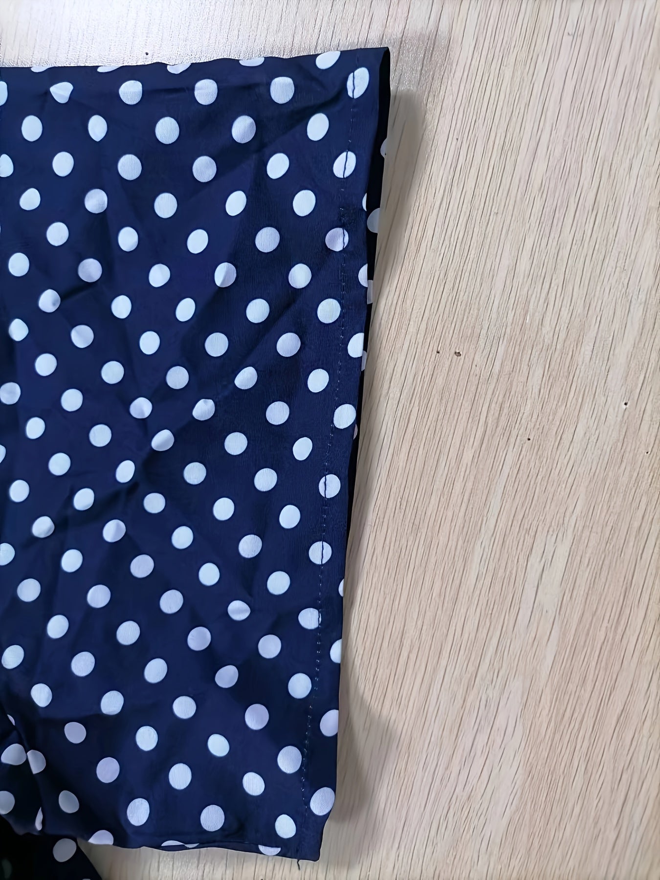 Polka Dot Retro Dress Lantern Sleeve Stretch A line Dress