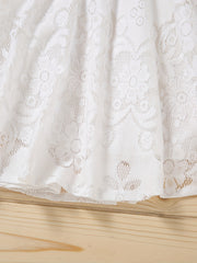 Cute Baby Girl's Long Sleeve Princess Dress with Flower Graphic