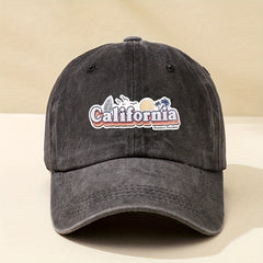 CALIFORNIA Beach Printed Baseball Cap Cotton Washed Distressed Dad Hat