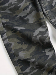 Camouflage Slim Fit Jeans Men's Casual Street Style Denim Pants