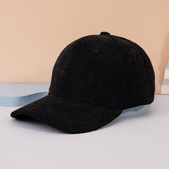 Corduroy Strapback Cap Solid Colour Summer Beach Hats