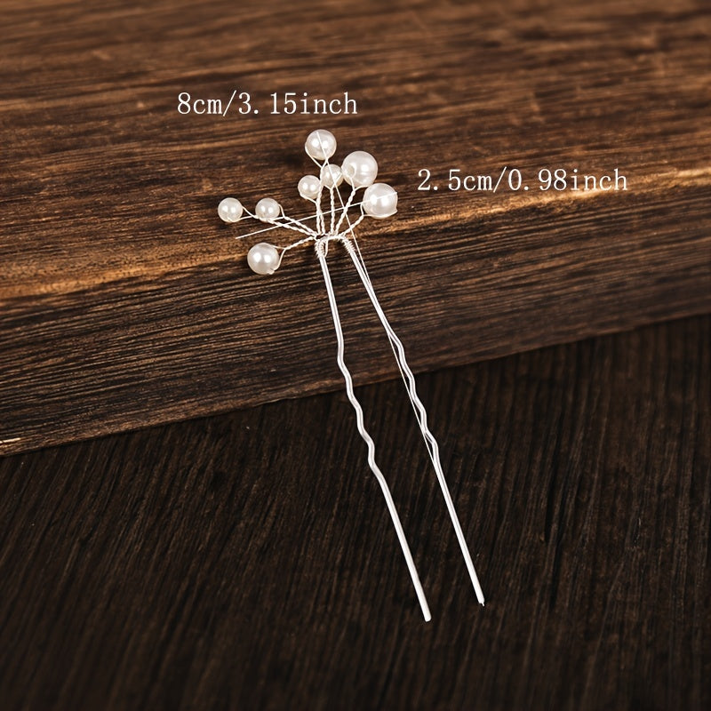 Silvery FauxPearl Bridal Hair Pins Wedding Hairpin