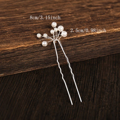 Silvery FauxPearl Bridal Hair Pins Wedding Hairpin