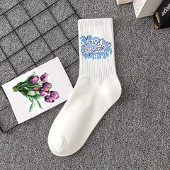 Cartoon Letter Socks - Comfy & Breathable Women's Mid Tube Socks