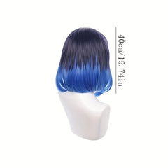 Short Hair Wig Holiday Party Headgear Silk Arch Up Bangs Halloween Props
