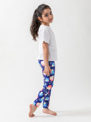 Girls Xmas Lamps Print Leggings Soft Pants Kids Clothes
