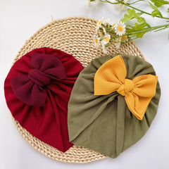 Baby Girls Twill Bubble Bow Turban Soft Hair Wrap Head Accessory
