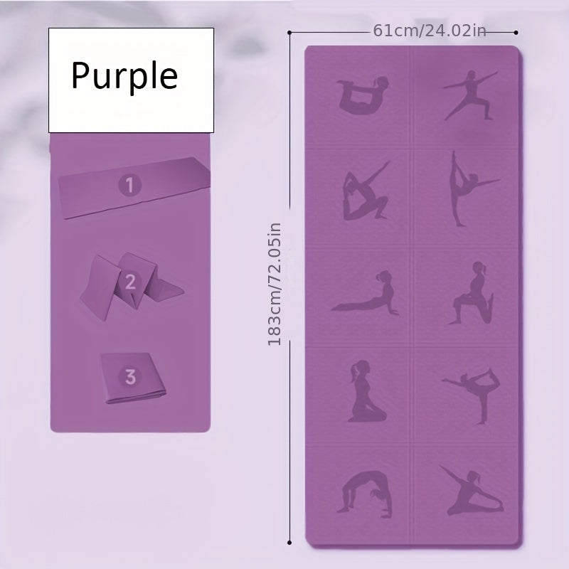 Thick TPE Yoga Mat w/ Guide Lines - Ideal for Students & Beginners