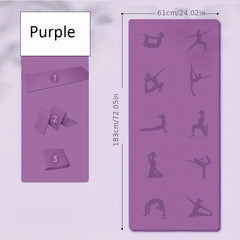 Thick TPE Yoga Mat w/ Guide Lines - Ideal for Students & Beginners