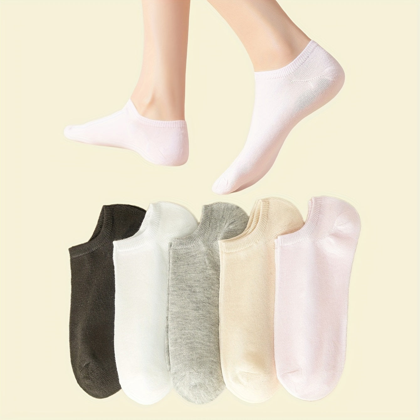 5 Pairs Soft Lightweight Low Cut Socks Women's Stockings