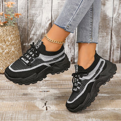 Women's Block Knit Platform Running Shoes