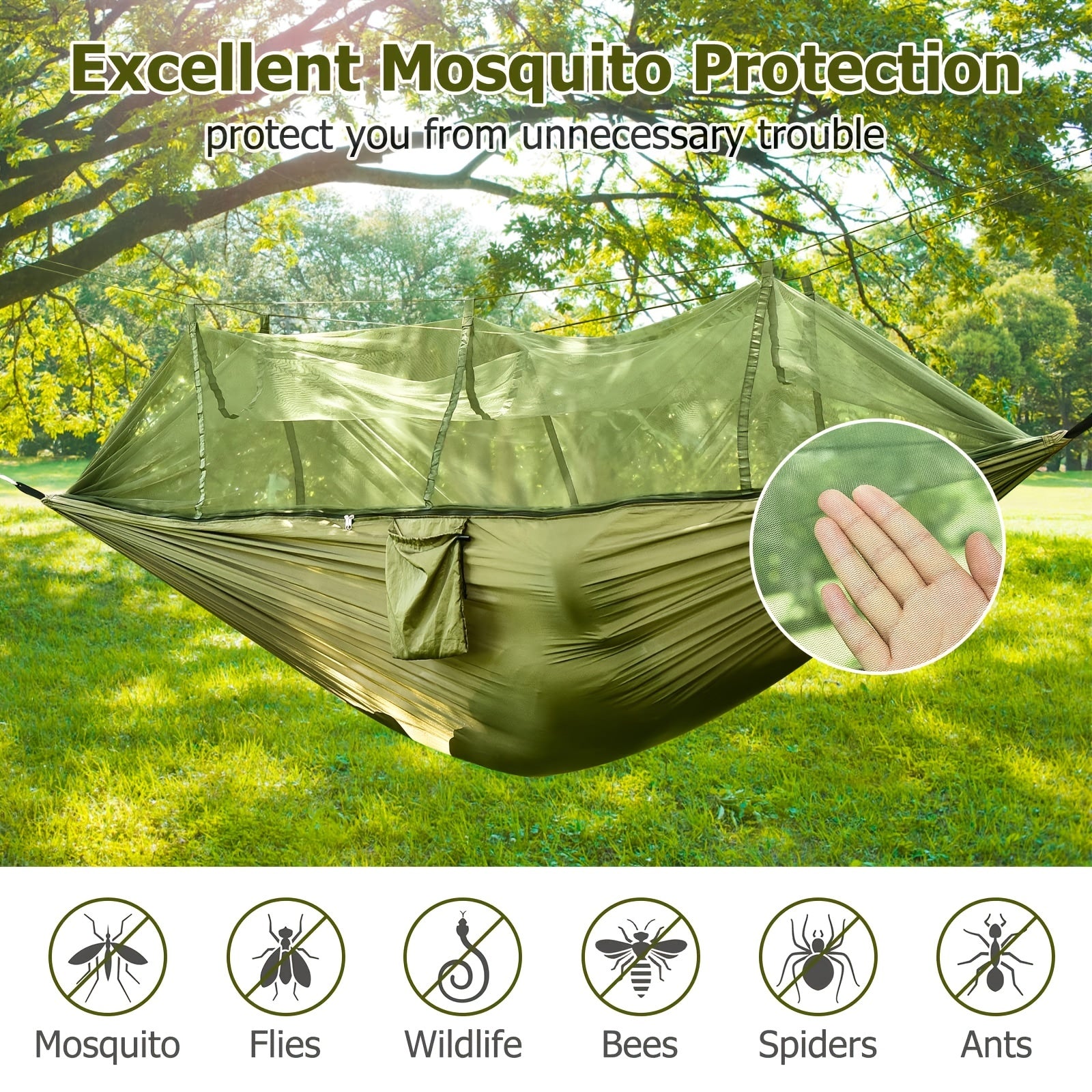 Lightweight Hammock with Mosquito Net for Outdoor Comfort