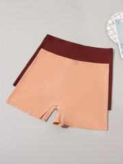 2pcs Solid Boyshort Panties Soft Stretch Women's Lingerie & Underwear