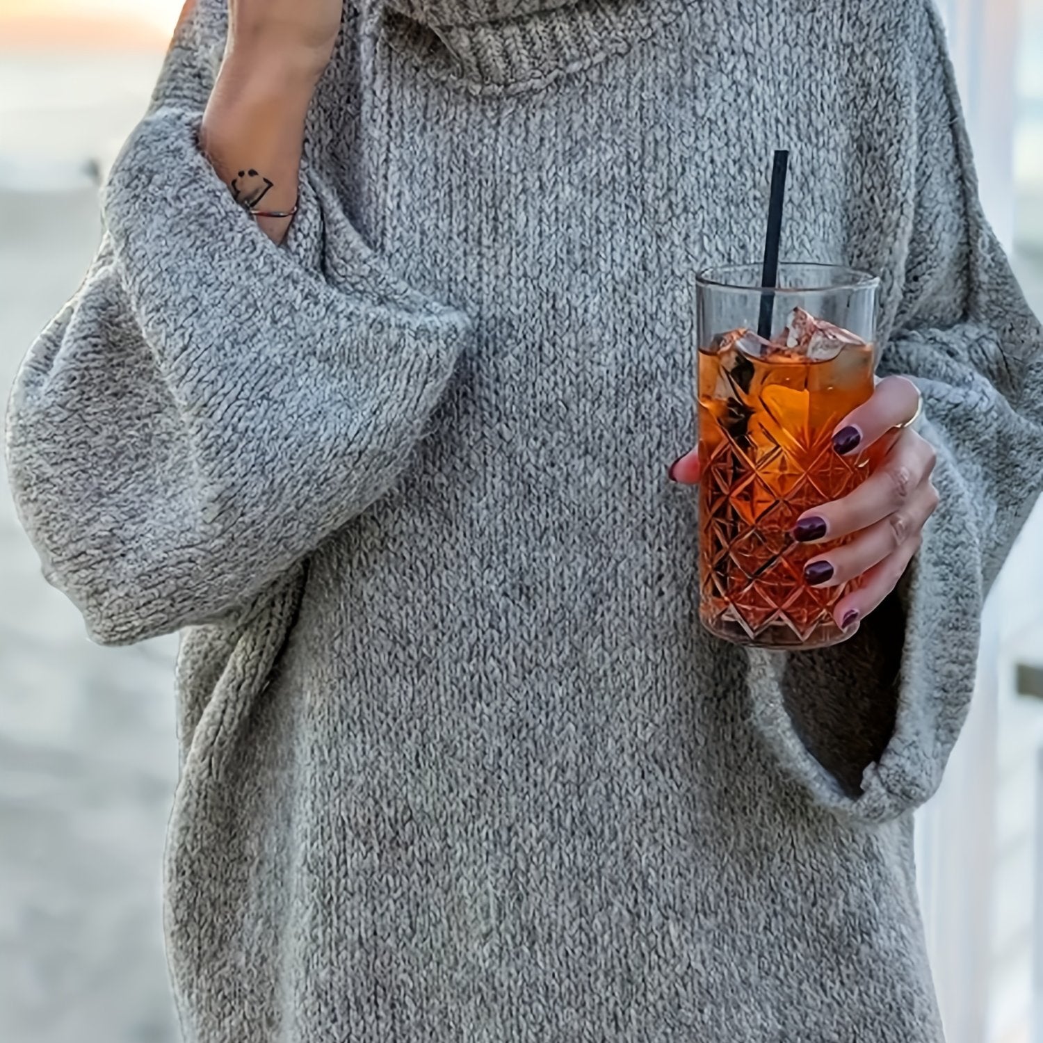 Turtleneck Sweater Long Sleeve Pullover Jumper