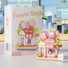 Building Block Street Corner Flower Shop Desktop Decoration