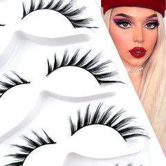 5 Pairs Cat Eye Lashes Fluffy Curling Faux Mink False Eyelashes