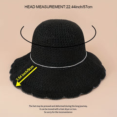 Hollow Crochet Flower Bucket Hat Knitted Basin Hat Casual Breathable Sun