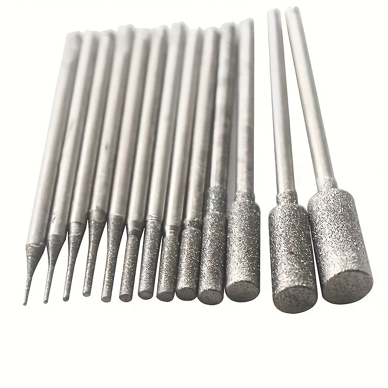 13pcs Cylinder Shape Diamond Burr Set for Rotary Tool