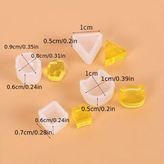 8pcs Stud Earrings Resin Crystal Epoxy Mold DIY Pendant Casting Silicone Mould