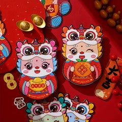 6pcs Year Of The Dragon Red Envelopes Spring Lucky Money Packets