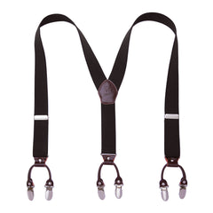 Men's Y Back Suspenders with 6 Metal Clips for Wedding