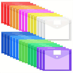 48pcs 10 Colors Plastic Envelopes Poly Envelopes File Folders