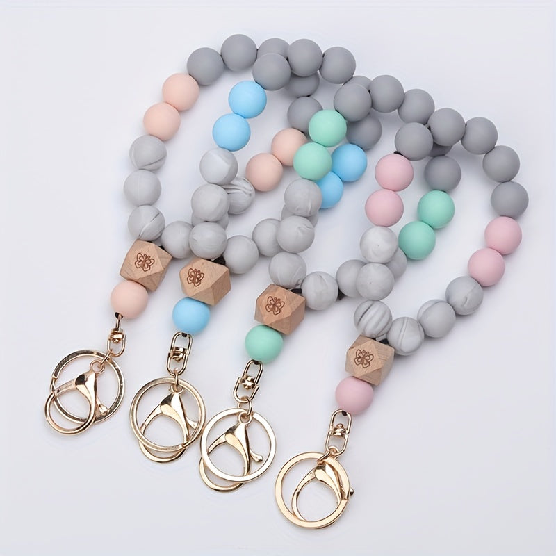 Butterfly Silicone Beaded Keychain - Outdoor Camping Hiking Tool
