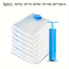 5pcs Vacuum Storage Bag for Down Jacket Quilted Travel Clothing Organizer