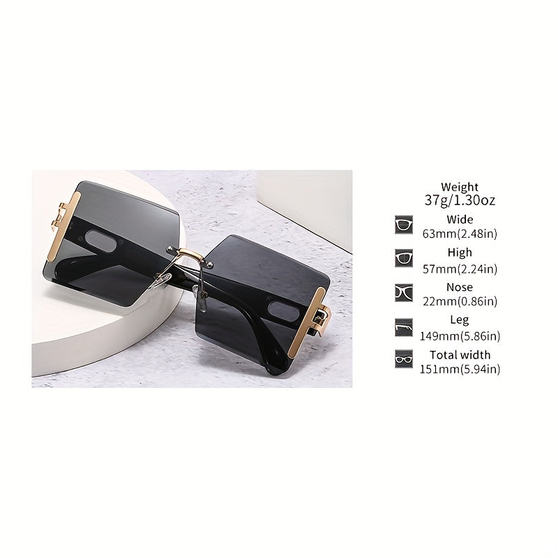 Oversized Square Frame Sunglasses Gradient Lens Glasses