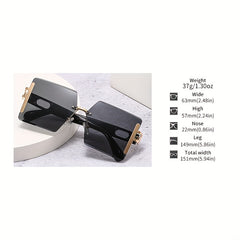 Oversized Square Frame Sunglasses Gradient Lens Glasses