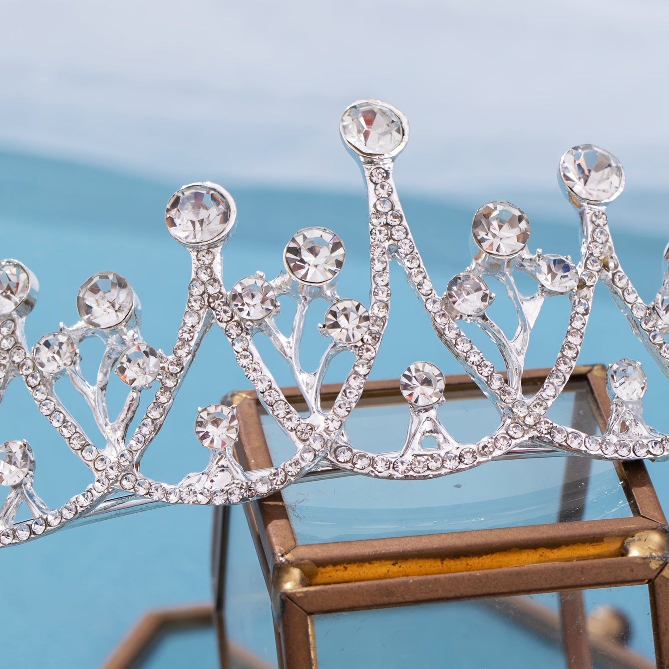 Rhinestone Pearl Crown Headband Bridal Wedding Princess Tiara Birthday