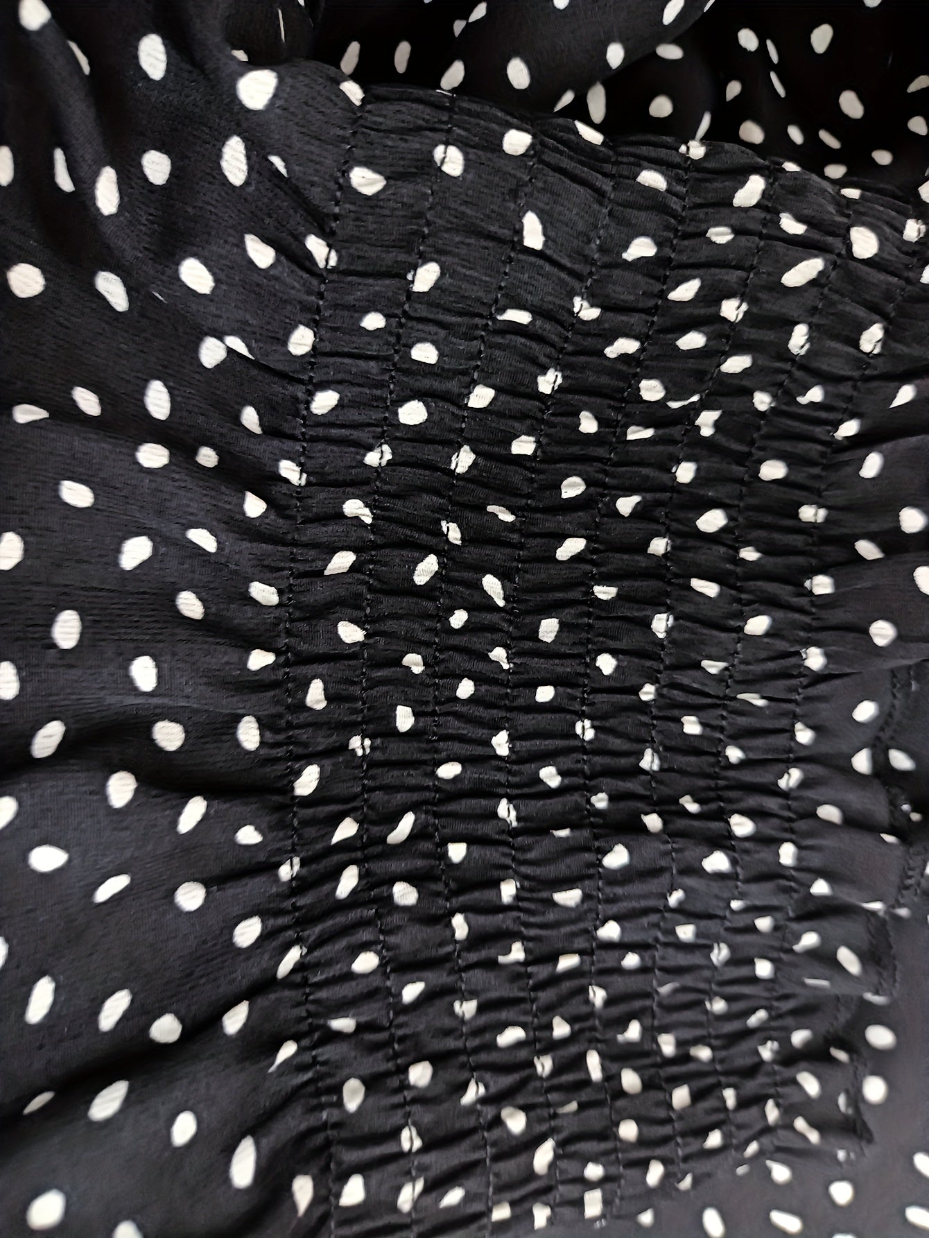 Polka Dot Puff Sleeve Maxi Dress