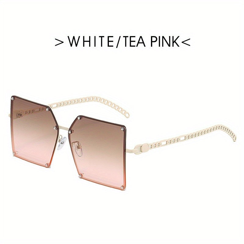 Square Sunglasses Rivet Decor Gradient Glasses UV400