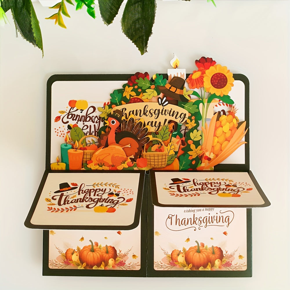 3D Pop Up Thanksgiving Card for Family - Fall Holiday Card