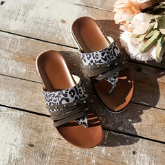 Leopard Print Outdoor Slippers Non slip Beach Sandals