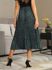 Dalmatian Print Pleated Skirt for Women