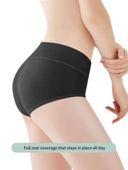 4pcs High Waisted Cotton Panties Stretch Ladies Briefs