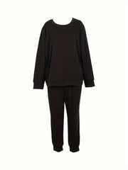 Solid Long Sleeve Top & Joggers Set