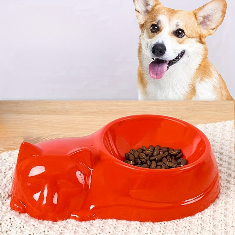 Fishbone Pattern Cat Bowl Anti-upset Pet Food Bowl Single Dog Food Bowl