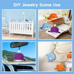 Crochet Kit Full Set Doll Key Pendant Pet Ornament Whale Beanie DIY Doll Learn