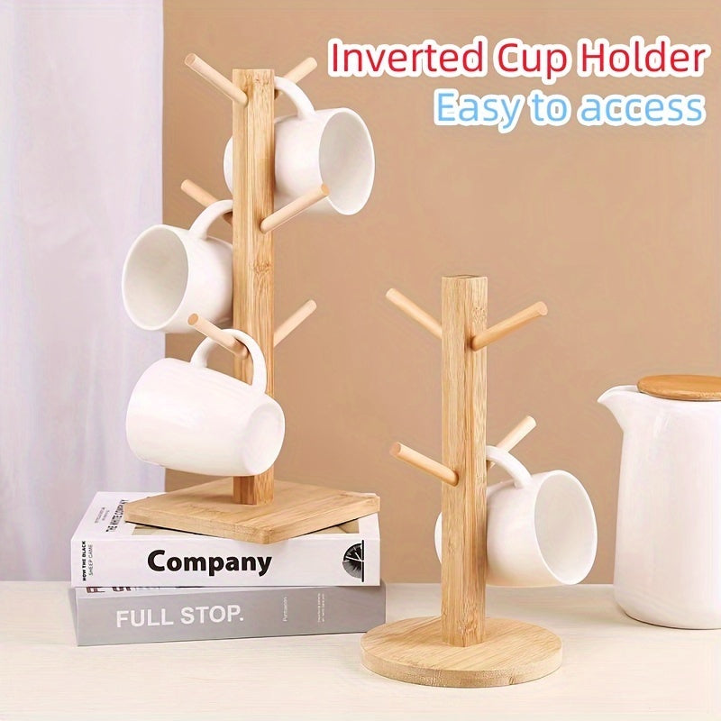 Wooden Tree Shaped Mug Holder Kitchen Storage Rack