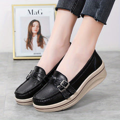 Platform Loafers Slip On Shoes Non Slip Outdoor Casual Shoes