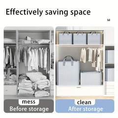 Large Capacity Felt Storage Bag With Handles Portable Clothes Storage Bag