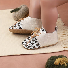 Leopard Print Lace Up Sneakers for Baby Girls
