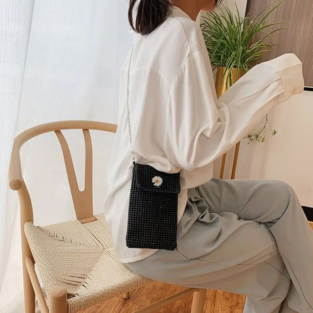 Rhinestone Crossbody Phone Bag Shoulder Handbag Mini Purse for Women