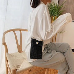 Rhinestone Crossbody Phone Bag Shoulder Handbag Mini Purse for Women