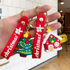 1PC Santa Claus Keychain Soft Adhesive Pendant for Backpack Phone Case Car
