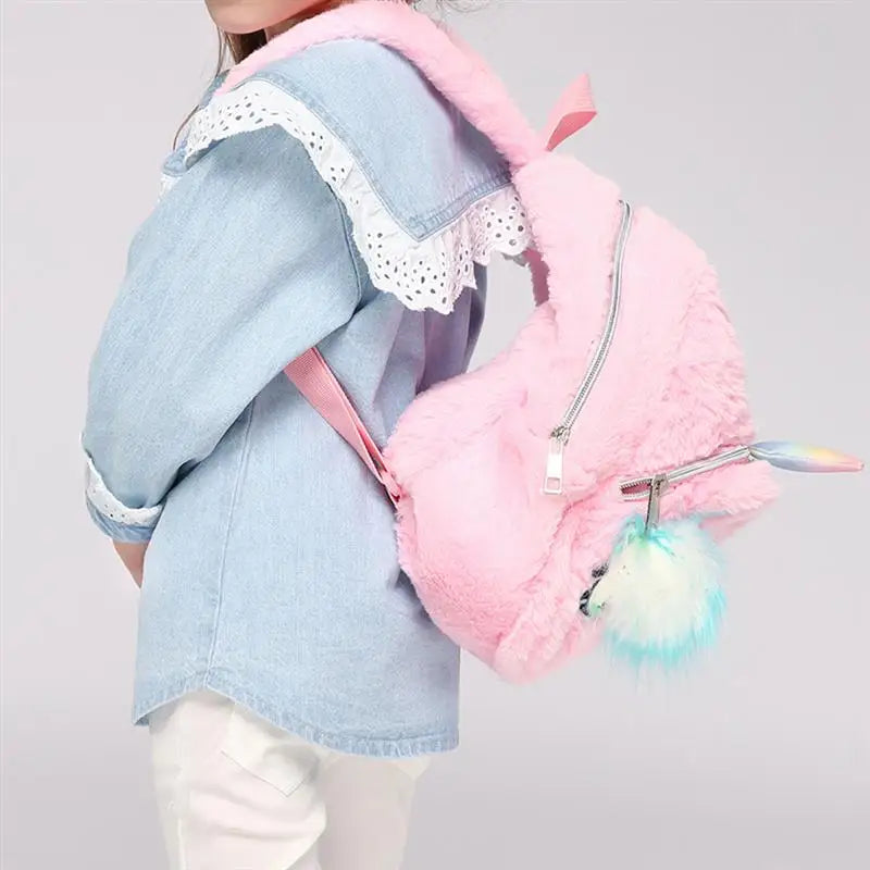 Unicorn Plush Backpack for Girls Student