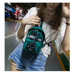 Women Girls Letter Waist Packs Fanny Pack Wallet Waist Pouch Travel Belt Bags